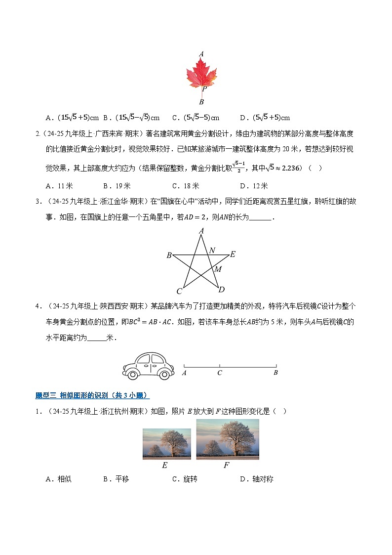 专题07 相似三角形（期末专项训练）九年级数学上学期人教版（原卷版）第2页