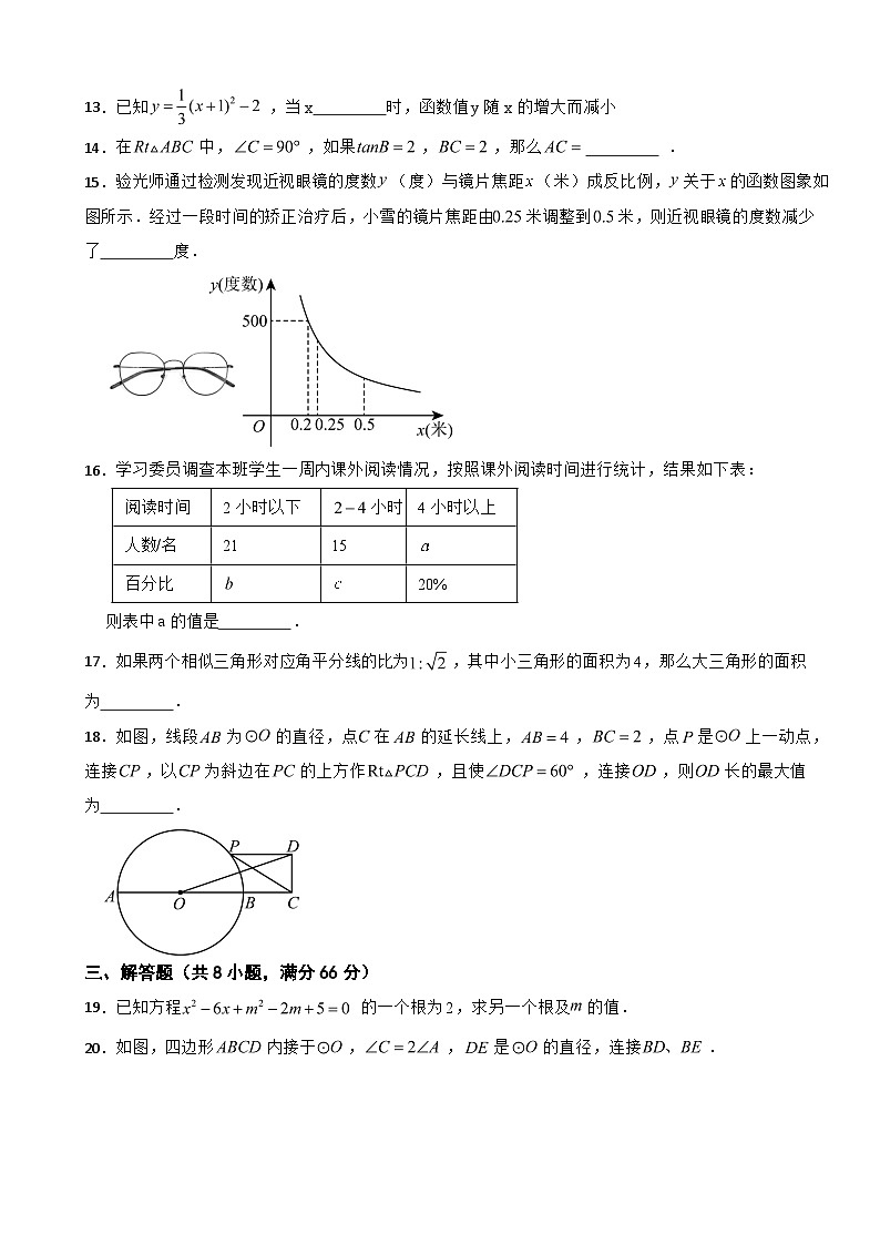 湖南省常德市2025年九年级上学期期末数学试题附答案第3页