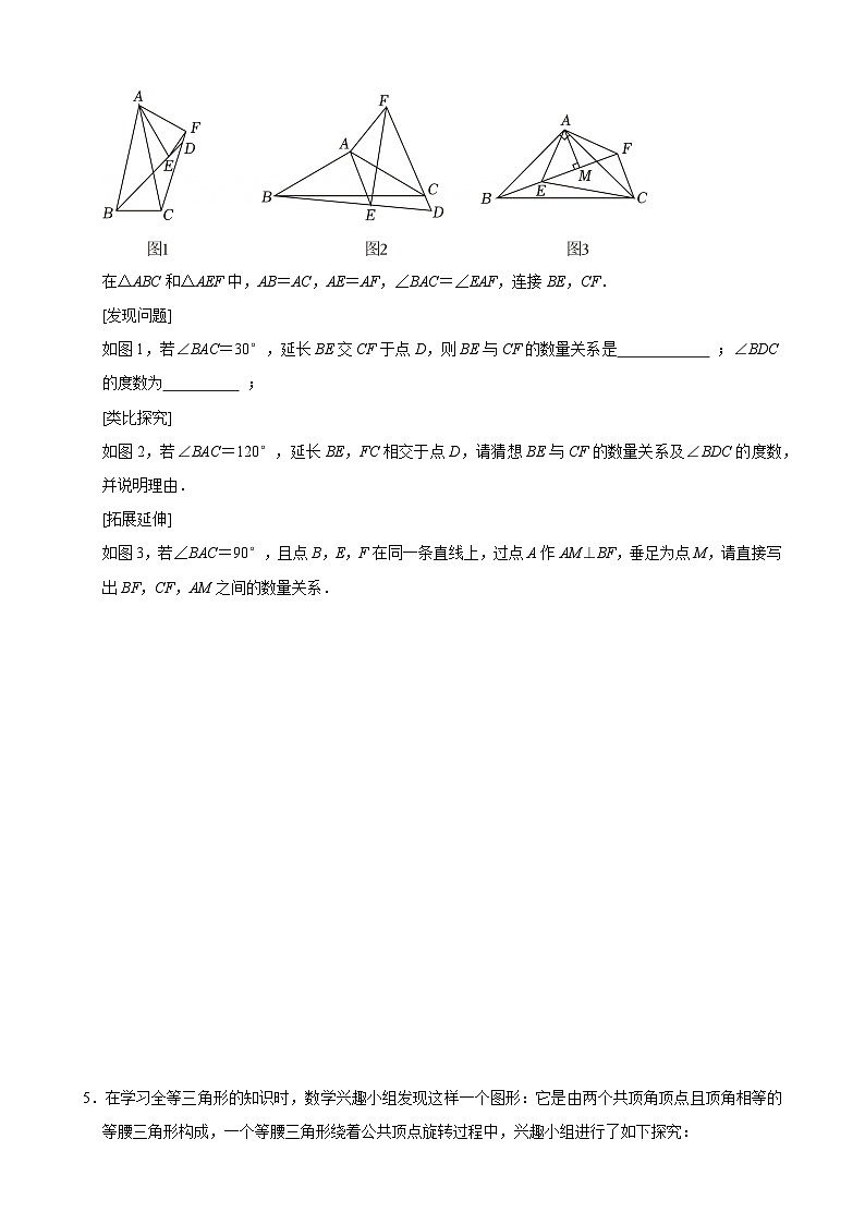 2025-2026学年人教版八年级数学上册期末专题： 大题分类提升训练之全等三角形几何压轴（含答案）第3页