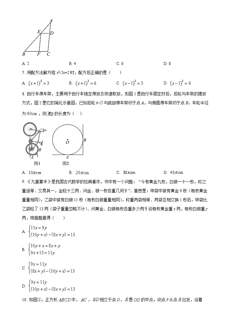 2025年甘肃省武威市凉州区武威第八中学中考一模数学试题（原卷版）-A4第2页