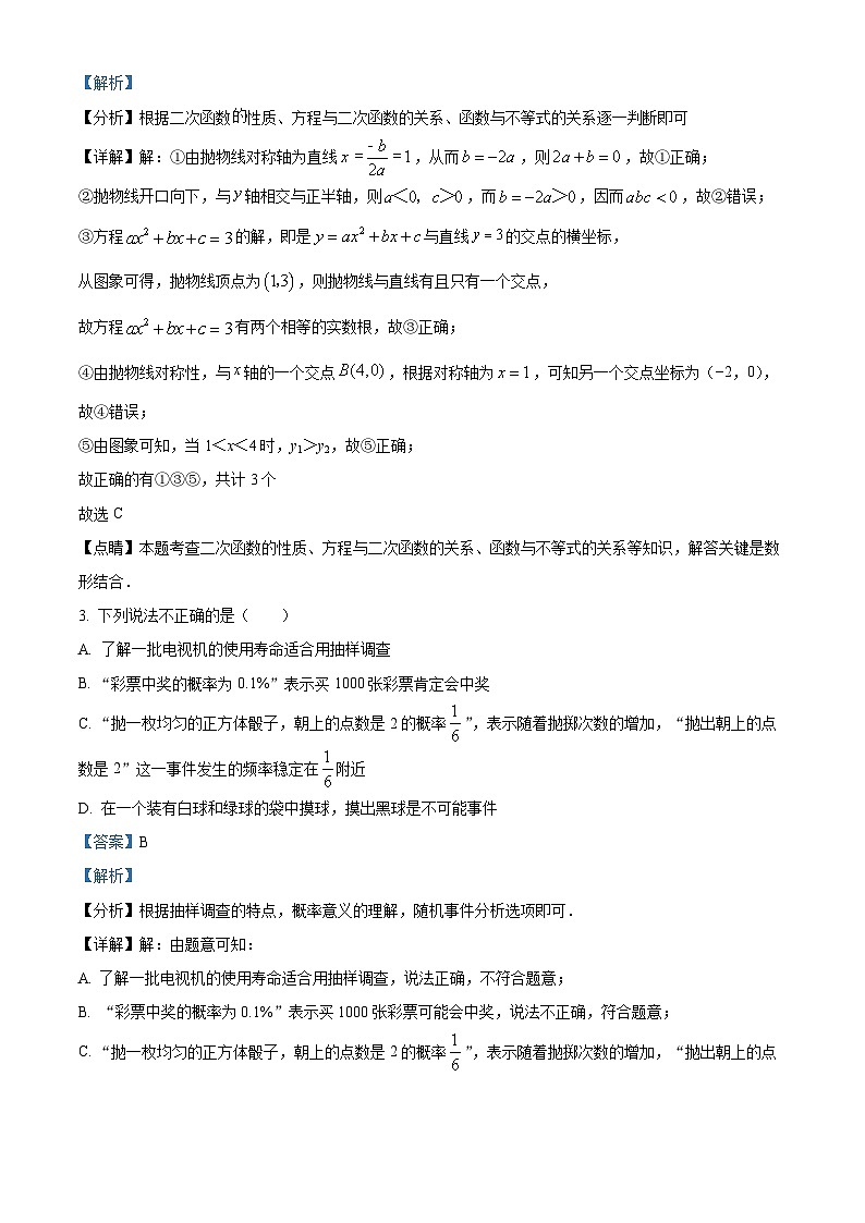 精品解析：江西省新余市仙女湖区2024-2025学年九年级上学期期末数学试卷（解析版）第2页