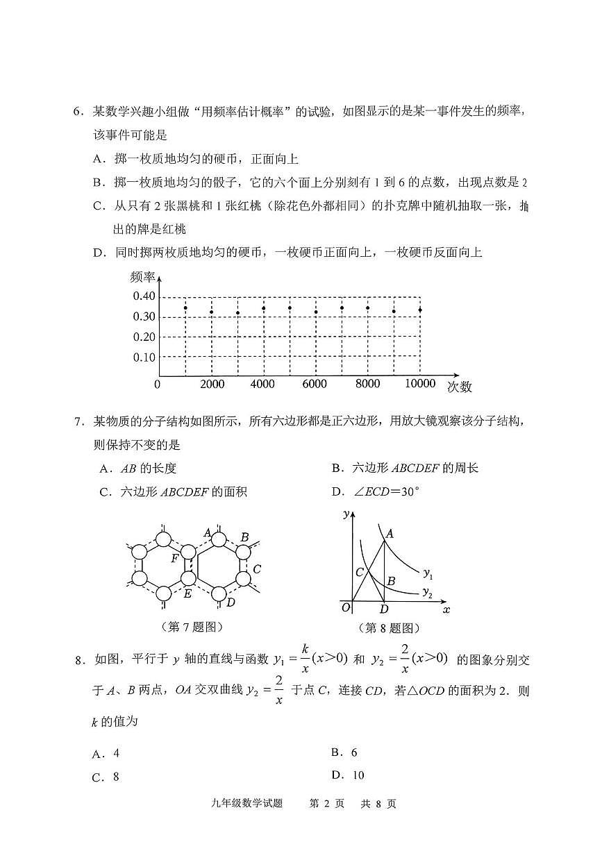 吉林省长春市九台区2025-2026学年上学期九年级数学期末试题第2页