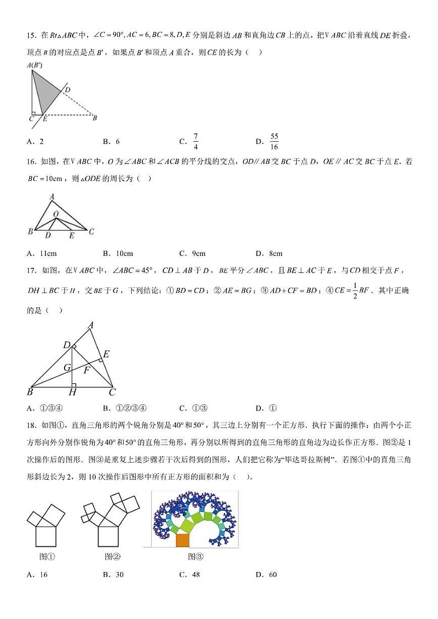 四川省遂宁市射洪中学校2025-2026学年八年级（上）1月月考数学试题（含答案）第3页