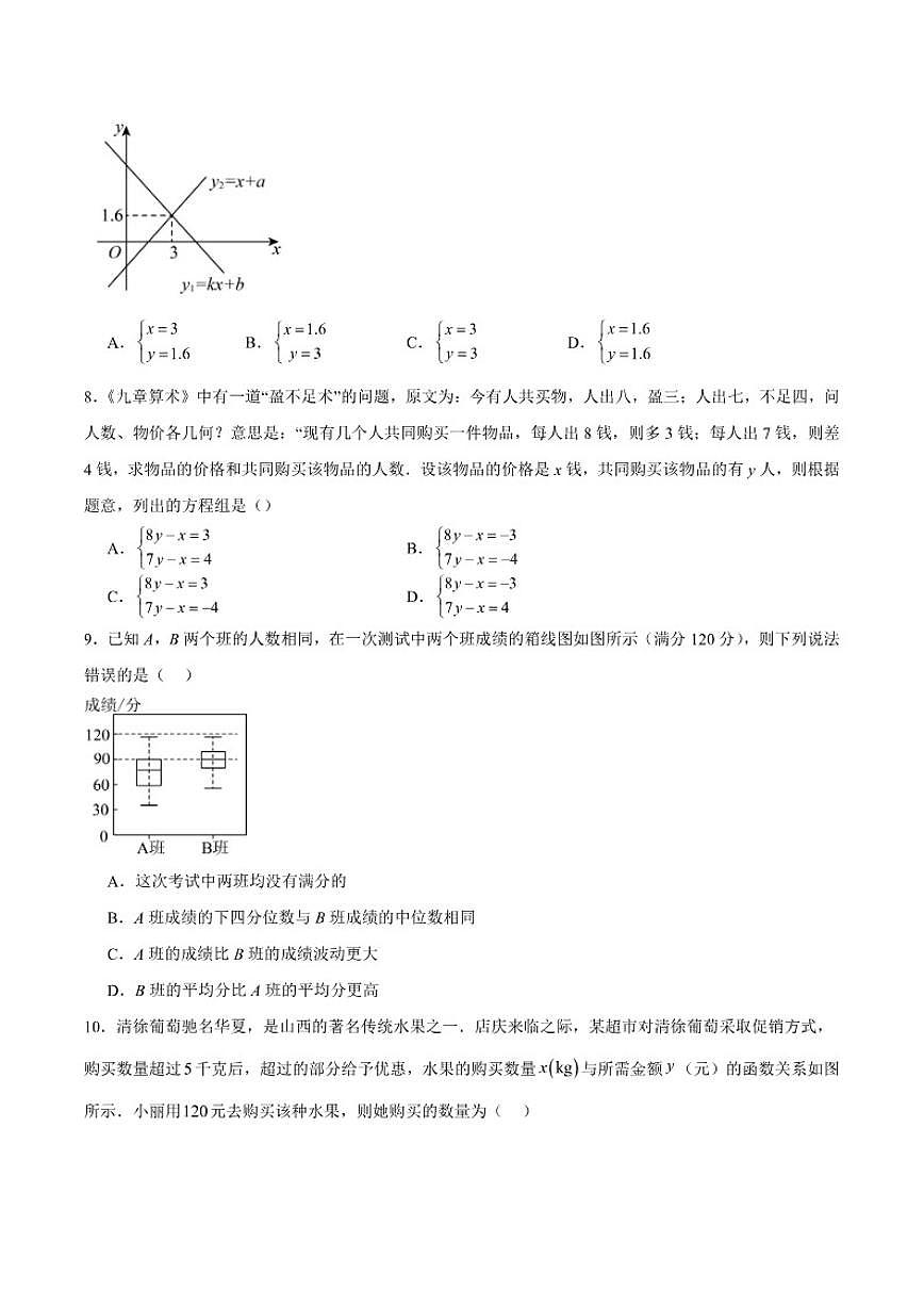 山西省太原市实验中学2025-2026学年八年级上学期12月月考数学试卷（含答案）第2页
