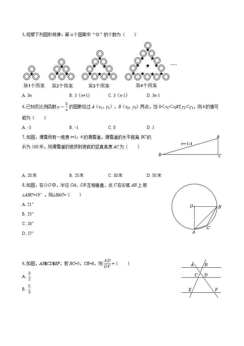 2025-2026学年黑龙江省哈尔滨市道外区九年级（上）期末数学试卷（五四学制）-自定义类型第2页