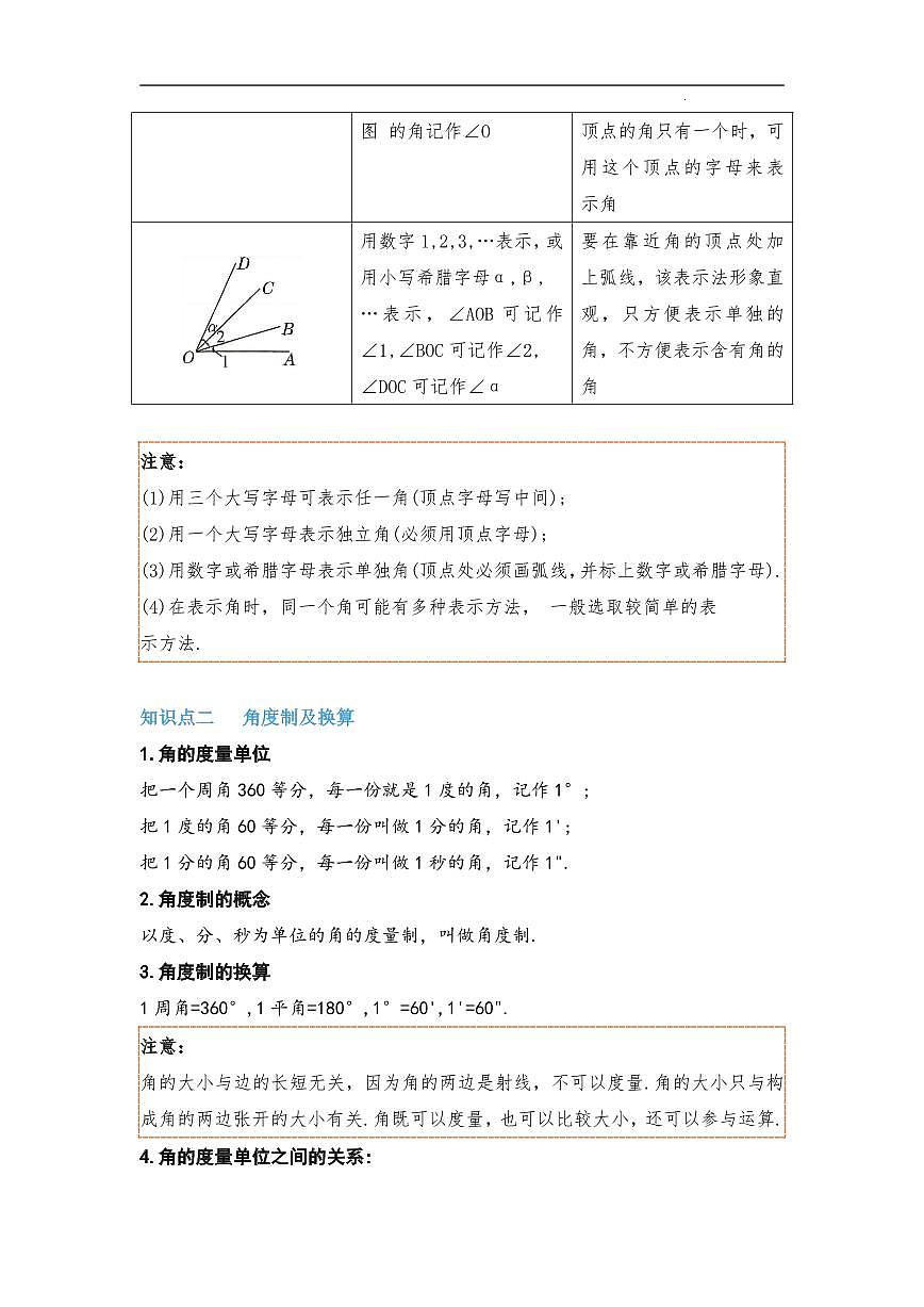 2024版人教版七年级上册数学期末角专项练习含答案第2页