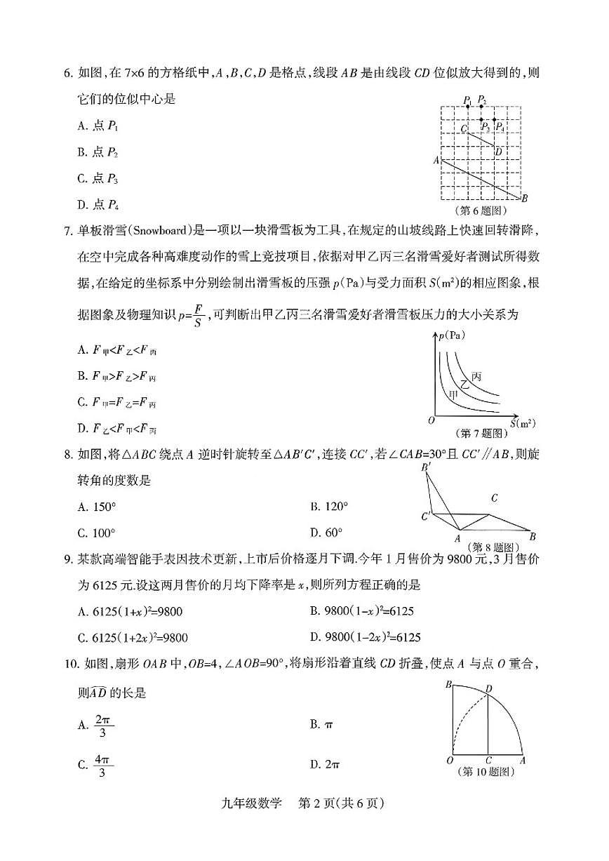 山西省朔州市部分学校2025-2026学年第一学期12月月考九年级数学试卷_(含答案_)第2页