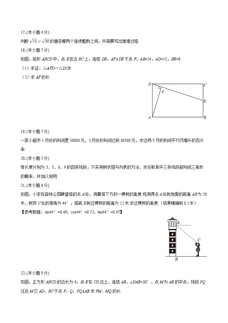 2025-2026学年吉林省长春市经开区九年级（上）期末数学试卷-自定义类型第3页