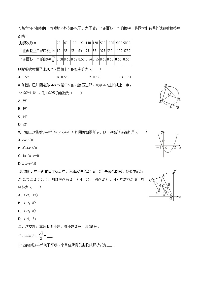 2025-2026学年辽宁省大连市中山区九年级（上）期末数学试卷-自定义类型第2页