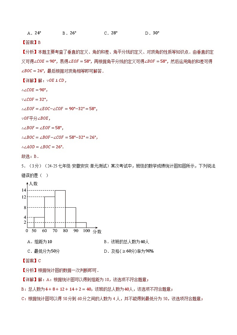 七年级（下）期末数学试卷（培优卷）（浙教版2024）（解析版）第3页