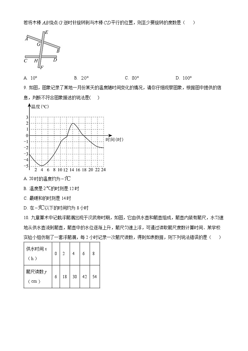 甘肃省兰州市第八中学七年级下学期期中考试数学试卷（原卷版）-A4第2页