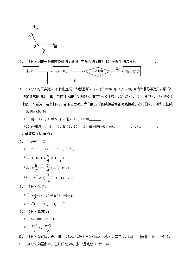 2023-2024学年北京市十一实验中学七年级（上）期末数学试卷（含解析）第3页