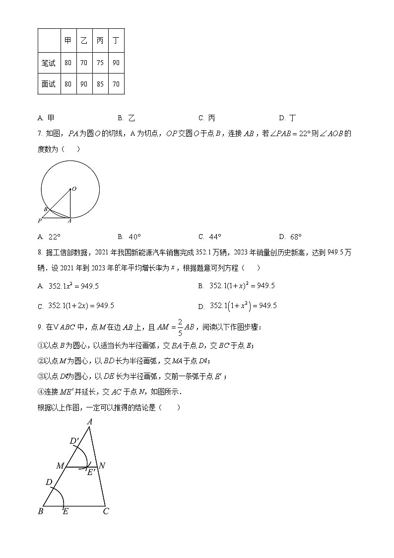 2024年福建省百校联考中考模拟预测数学试题（原卷版）-A4第2页