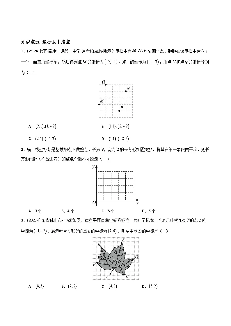9.1 用坐标描述平面内点的位置-原卷版第3页