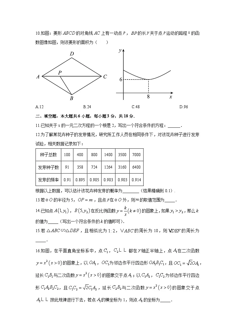 2025-2026学年甘肃省定西市岷县九年级上学期1月期末数学试卷（学生版）第3页