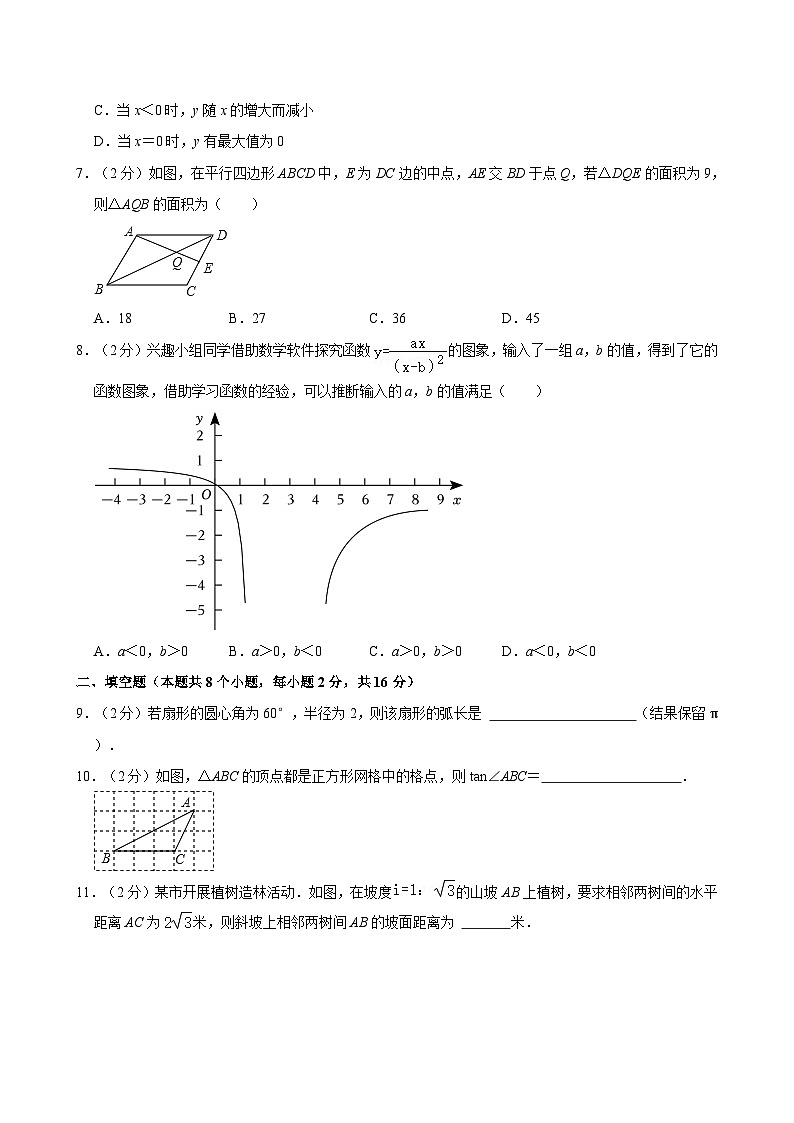 2023-2024学年北京市通州区九年级（上）期末数学试卷（含解析）第2页