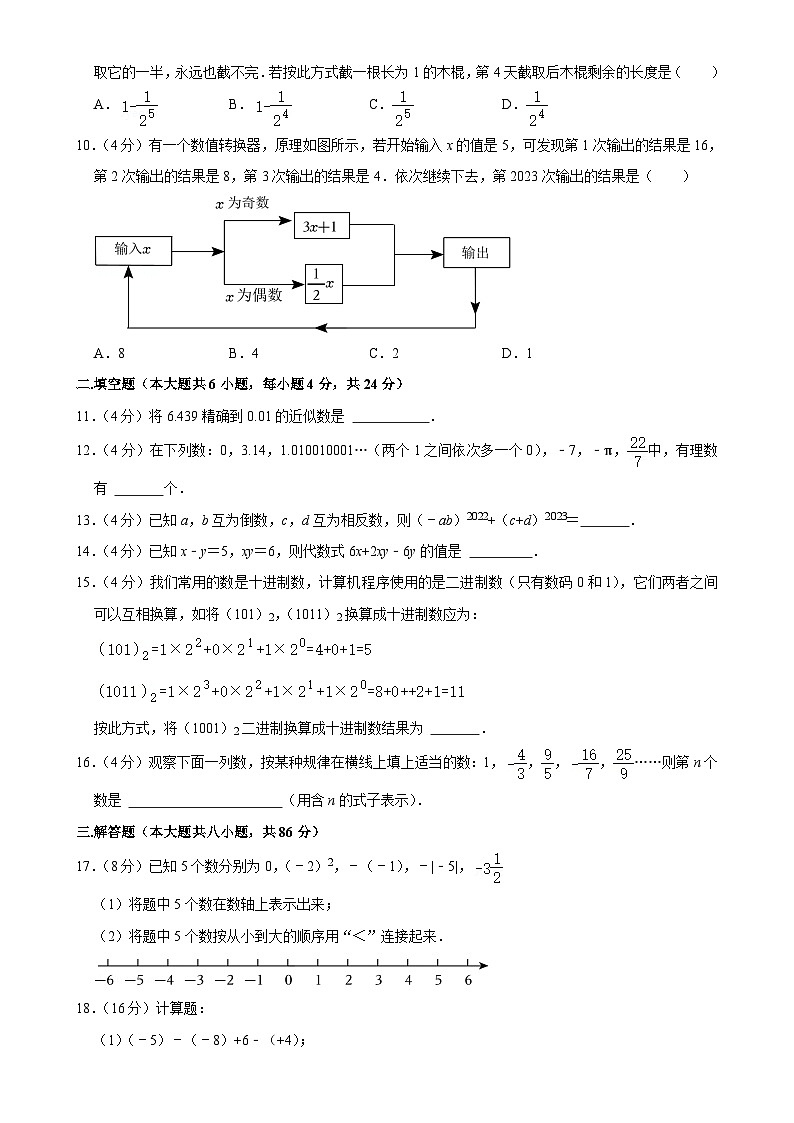 福建省莆田市仙游县第二教研片区 七年级上学期期中数学试卷-A4第2页