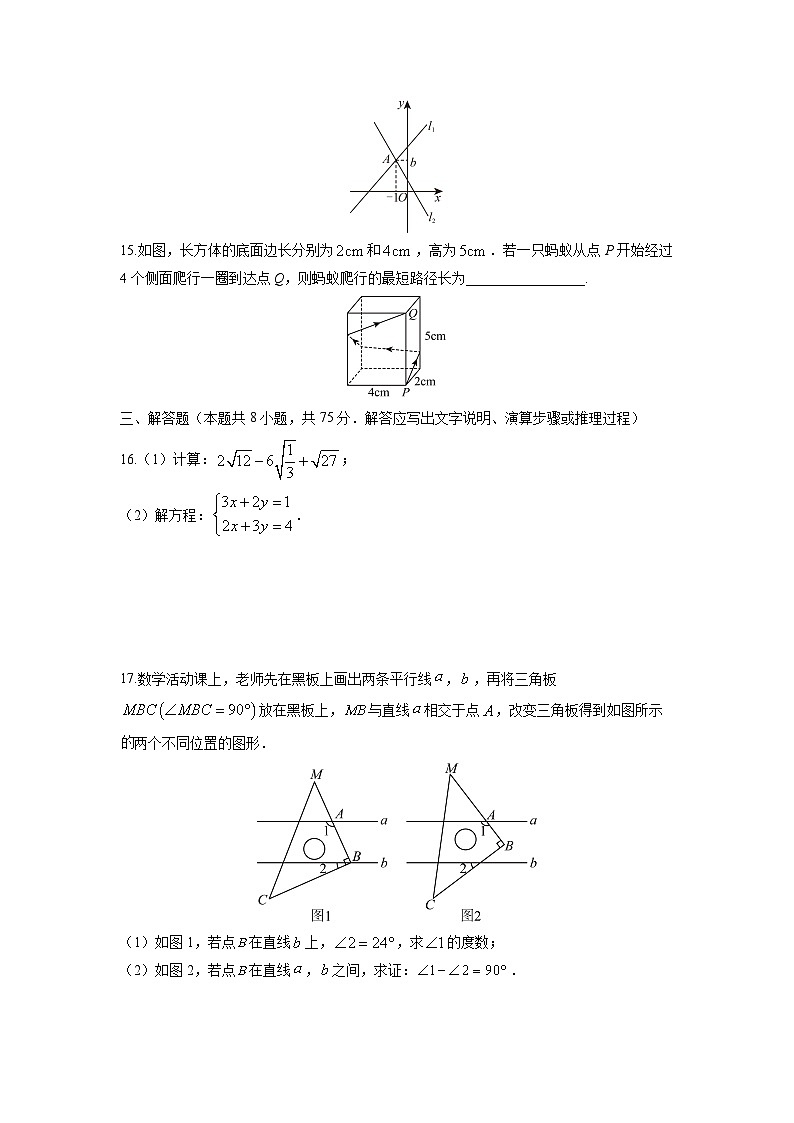 2025-2026学年辽宁省沈阳市大东区八年级上学期1月期末数学试卷（学生版）第3页