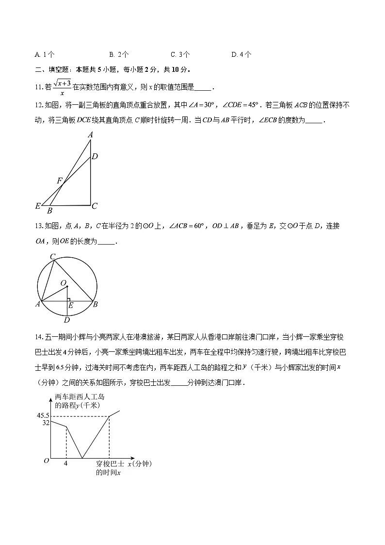 2025年山东省济南市平阴县中考数学一模平行卷-自定义类型第3页