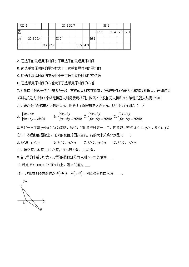 四川省成都市2025-2026学年八年级上册期末考试数学模拟试题2-自定义类型第2页