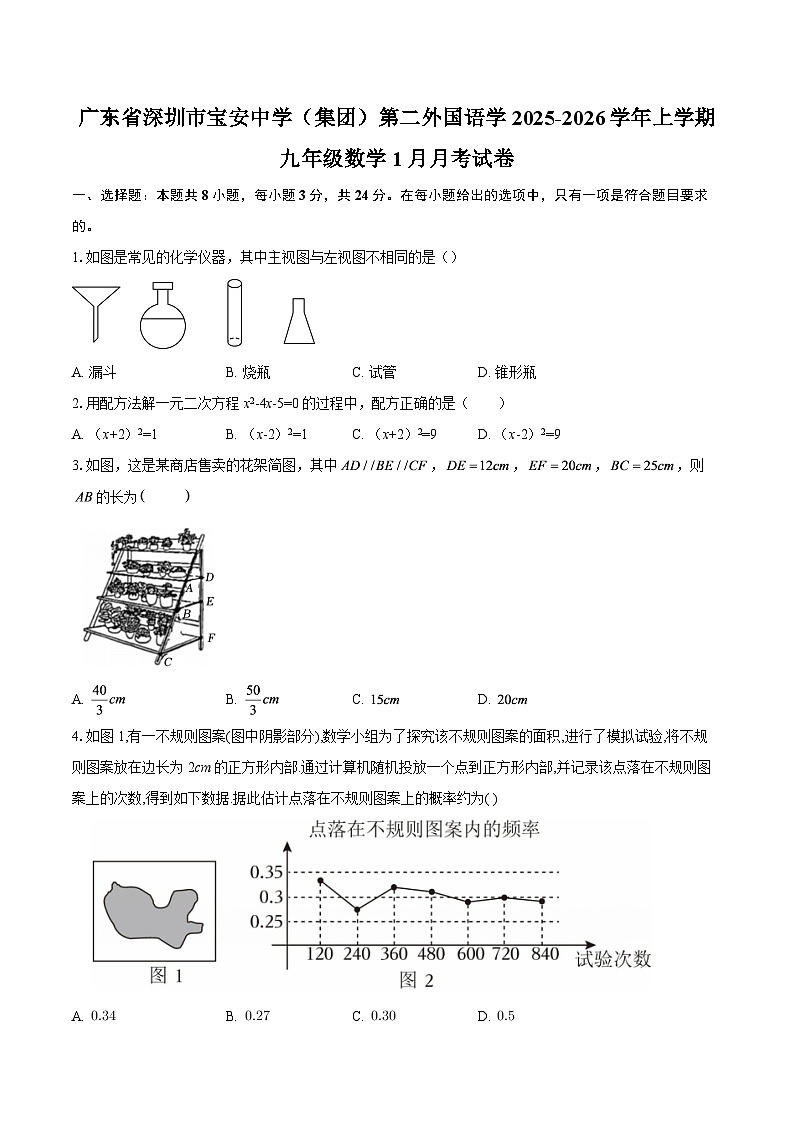 广东省深圳市宝安中学（集团）第二外国语学2025-2026学年上学期九年级数学1月月考试卷-自定义类型第1页