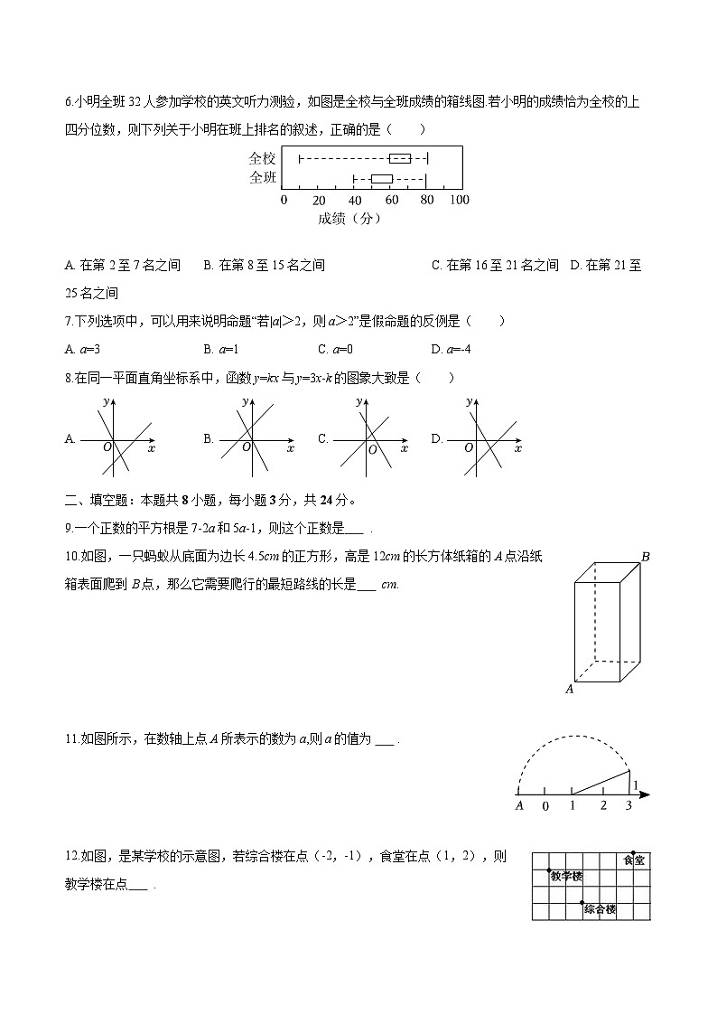 宁夏银川市唐徕回民中学西校区2025-2026学年八年级上学期期末 数学试卷第2页