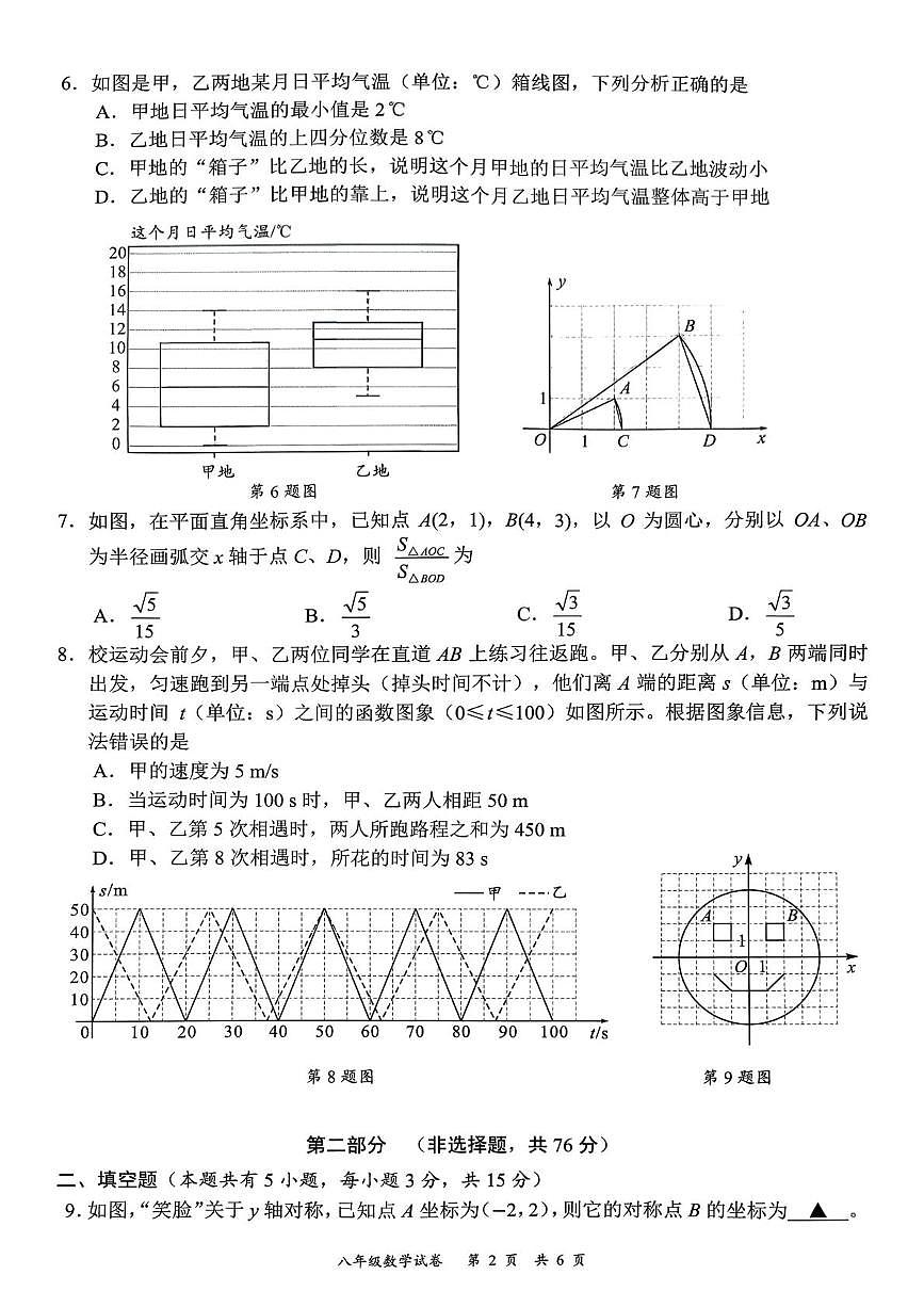 广东省深圳龙华区2025-2026学年上学期八年级期末数学试题第2页