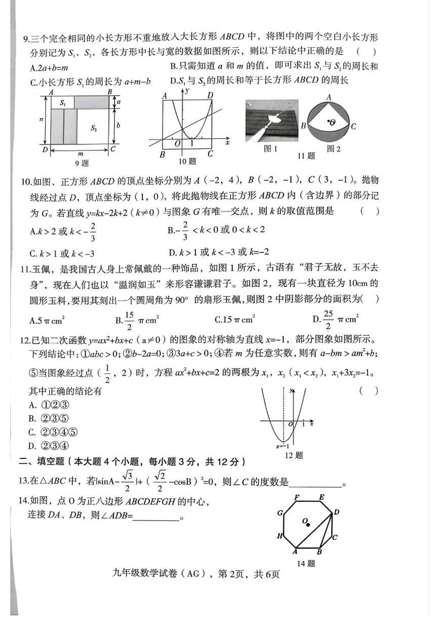 河北省保定市安国市2025-2026学年九年级上学期1月期末数学试题第2页