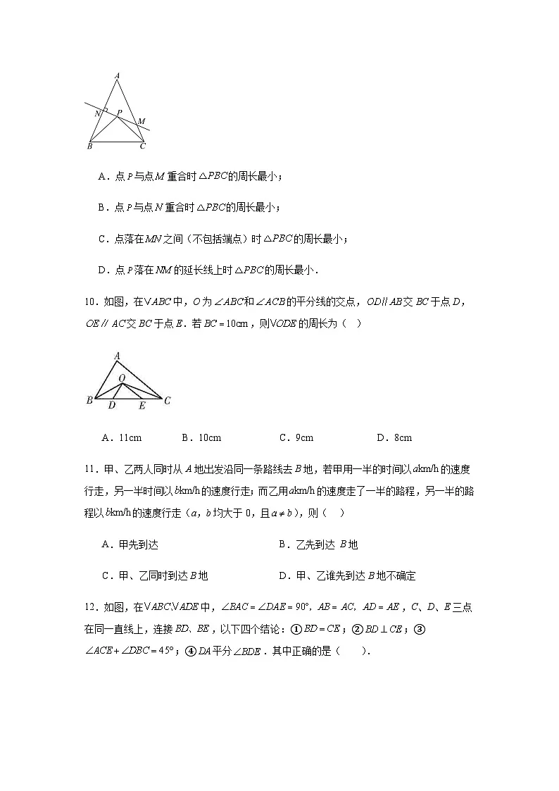 2025-2026学年八年级数学上册新人教版期末寒假复习作业练习题（含答案）第3页