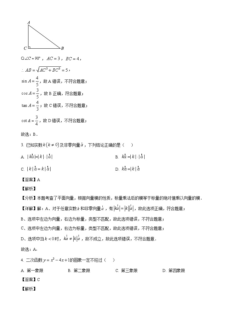 上海市青浦区2026年上学期初三一模九年级数学试题（解析版）第2页
