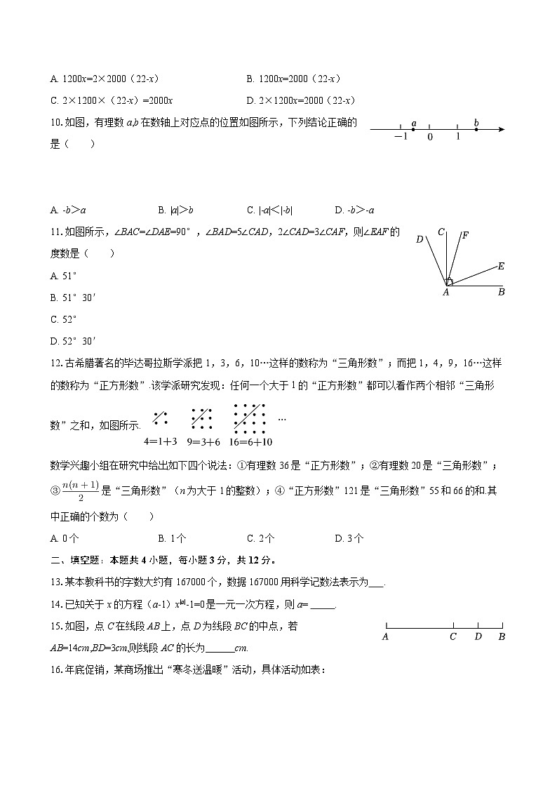 2025-2026学年四川省泸州市泸县五中七年级（上）期末数学试卷-自定义类型第2页