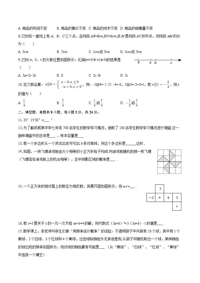 2025-2026学年宁夏银川市英才学校七年级（上）期末数学试卷-自定义类型第2页