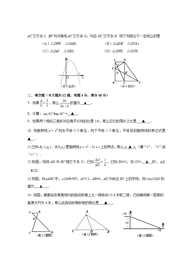 上海市徐汇区2025年初三数学期末试卷第2页