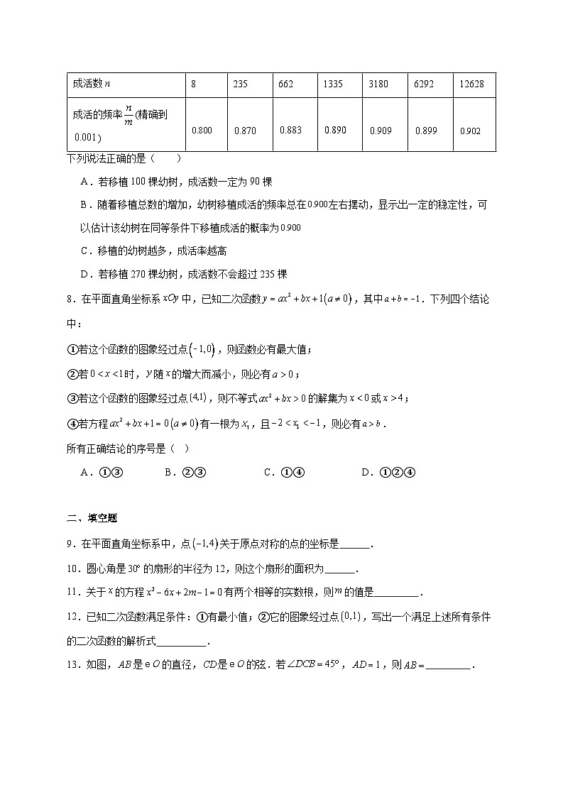 北京市第十五中学2025~2026学年九年级上册12月月考数学试题【附解析】第2页