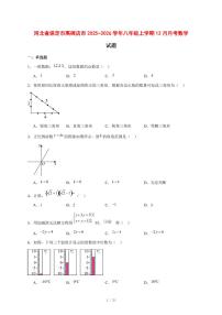 2025-2026学年河北省保定市高碑店市八年级上学期12月月考数学试卷 [附答案]
