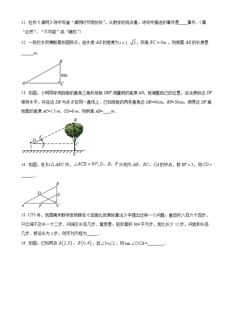 湖南省衡阳市常宁市2025-2026学年九年级上学期1月期末数学试题（原卷版+解析版）第3页