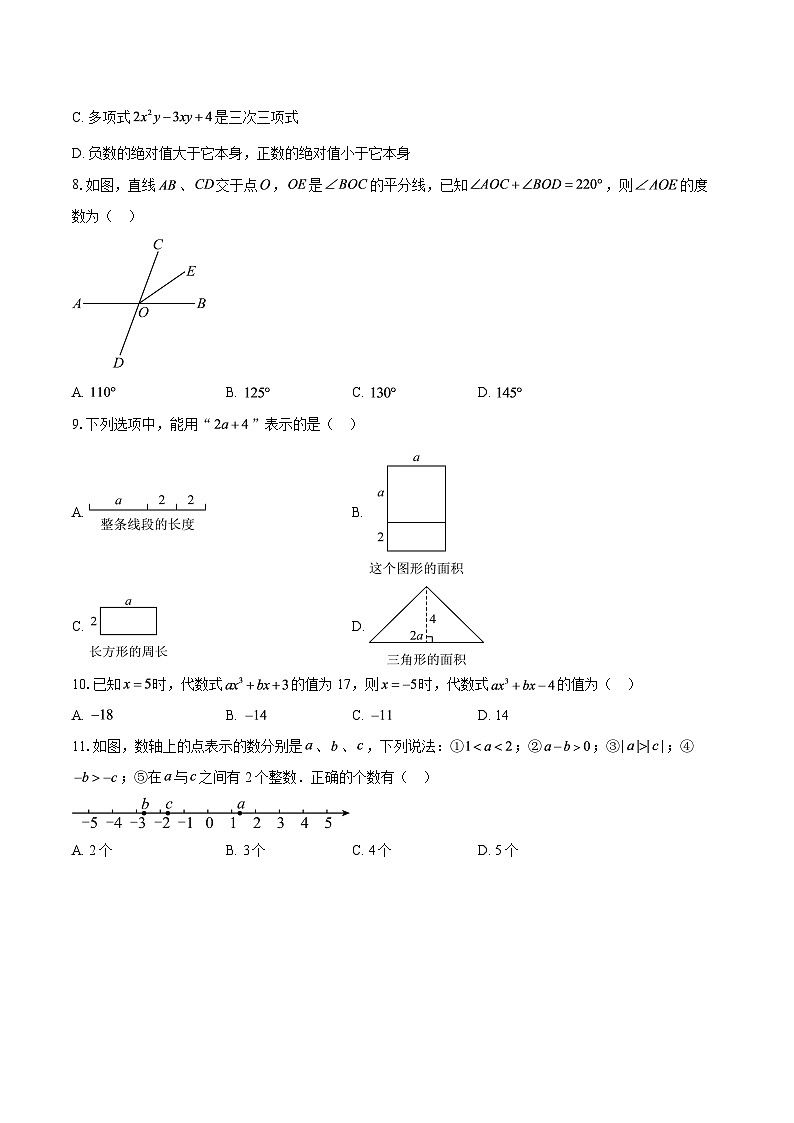 四川省眉山市仁寿县2025-2026学年上学期七年级期末教学质量监测数学试卷-自定义类型第2页