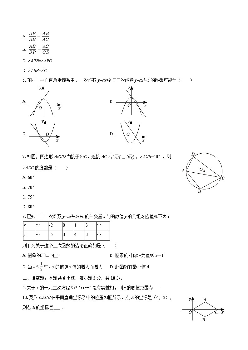 2025-2026学年陕西省铜川二中九年级（上）期末数学试卷-自定义类型第2页