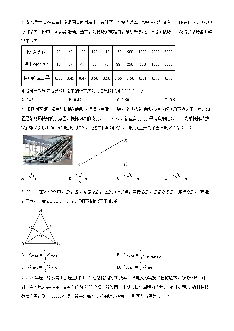 山西省晋中市部分学校2025-2026学年上学期九年级期末考试数学试卷第2页