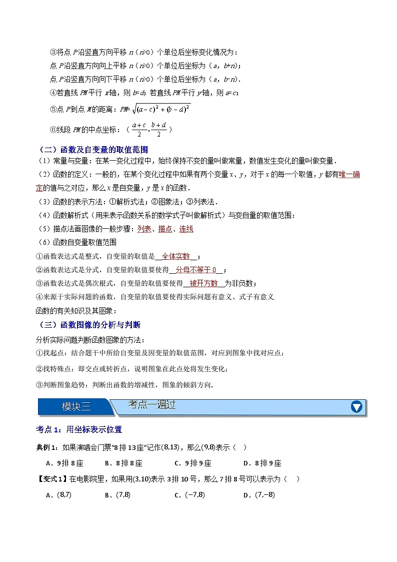 专题01 平面直角坐标系与函数概念【十二大考点+知识串讲】-（全国通用）(原卷版）第2页