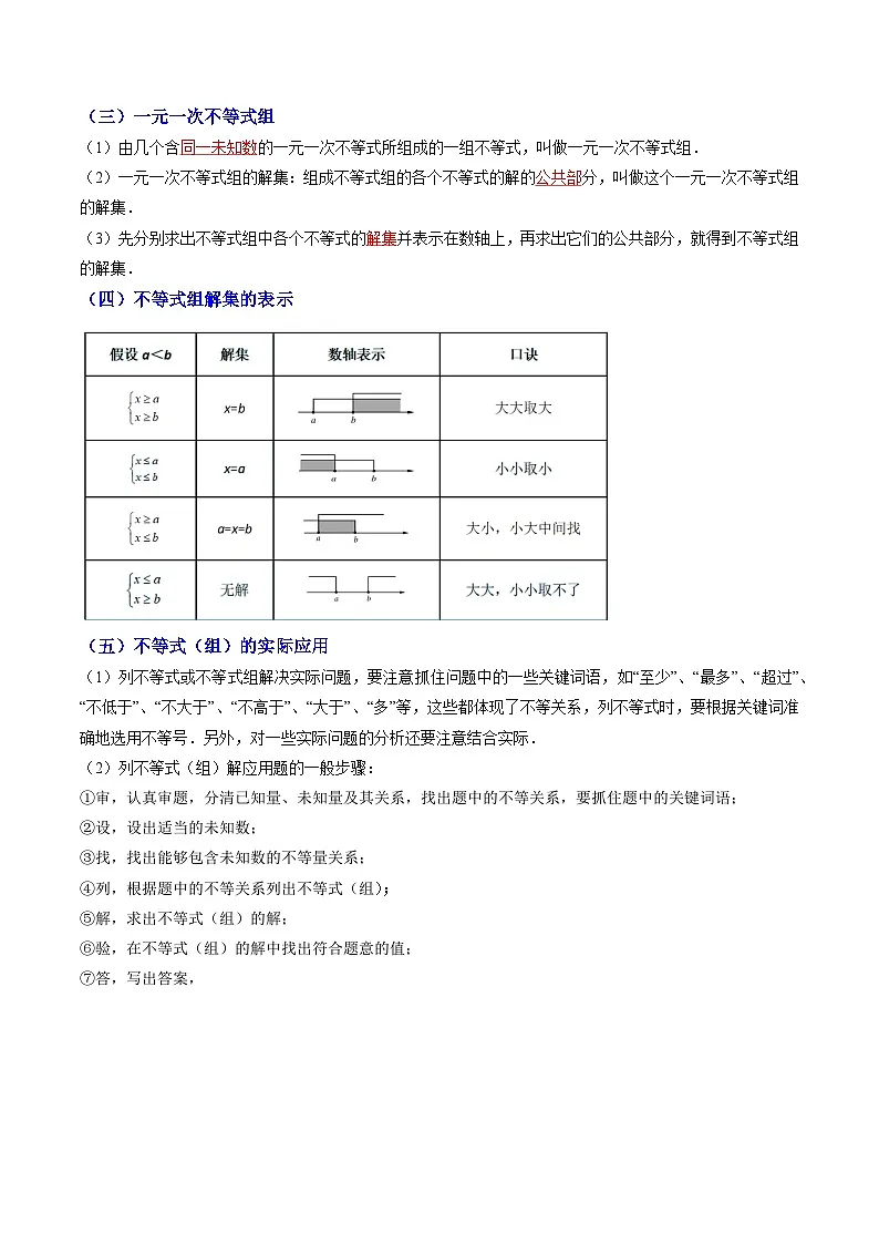 专题04 一元一次不等式（组）及其应用【知识串讲+9大考点】-（全国通用）(原卷版） 第2页