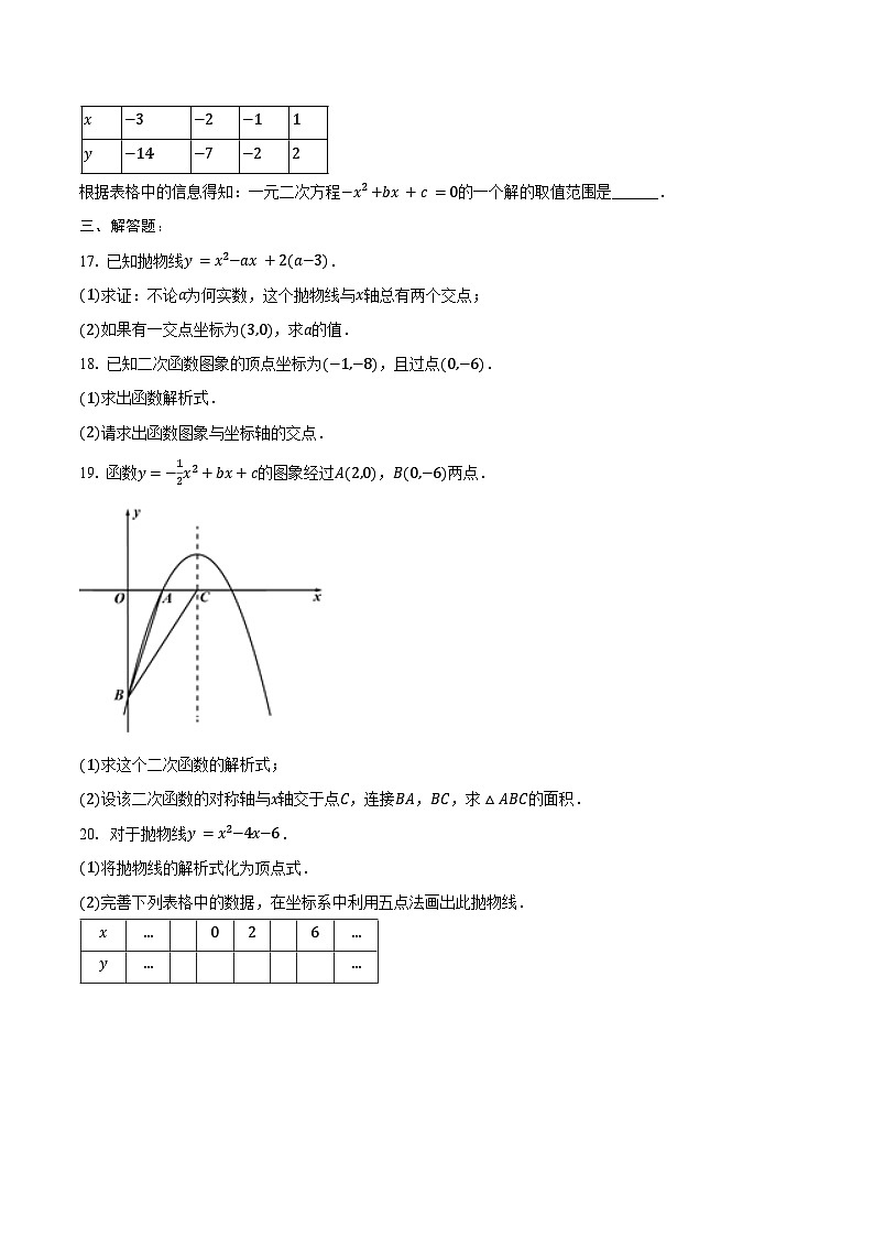 22.2 二次函数与一元二次方程同步训练 2024-2025学年人教版九年级数学上册（含答案+解析）第3页