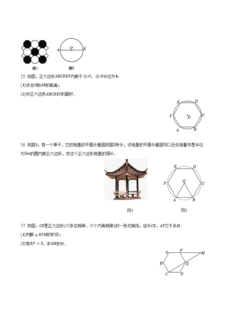 24.3 正多边形和圆 同步训练 2024-2025学年人教版 九年级数学上册（含答案+解析）第3页