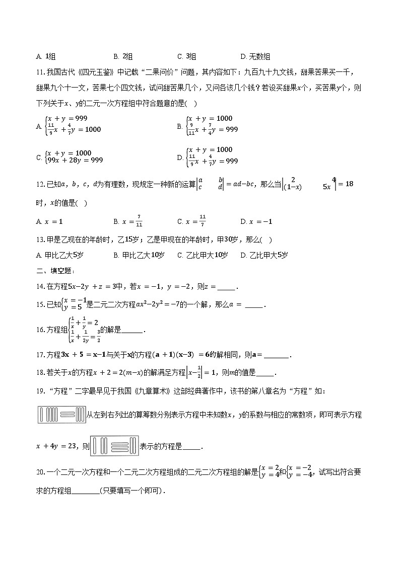 2025年上海市中考数学一轮复习 练习题 专题3： 一次方程与方程组（含答案+解析）第2页