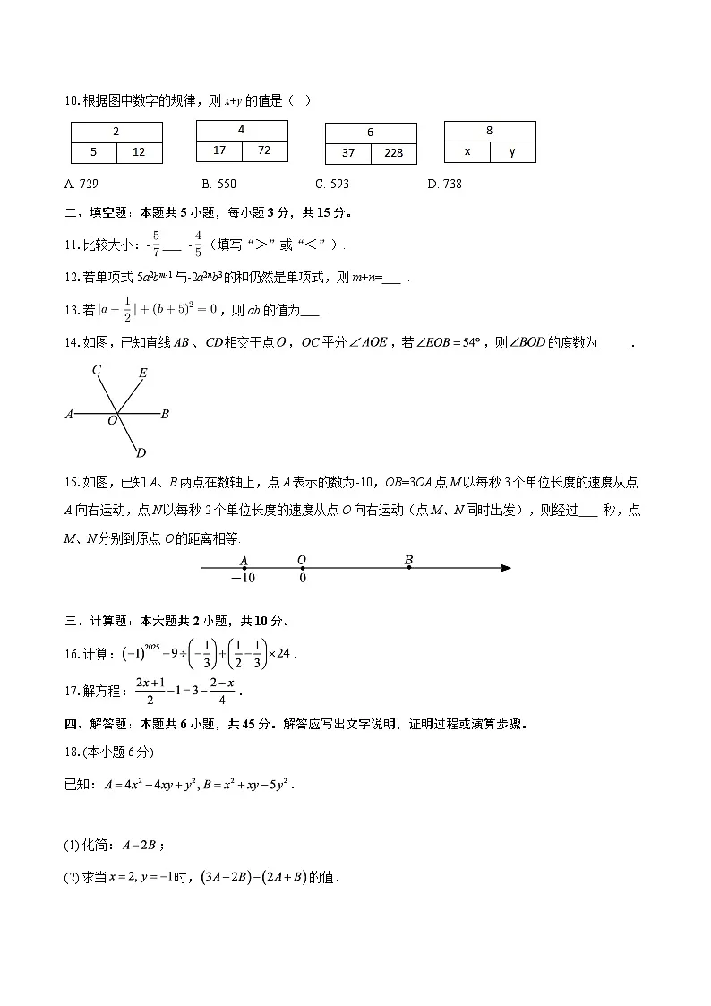 广东省汕头市澄海区2025-2026学年上学期七年级数学期末试题(含答案)第2页