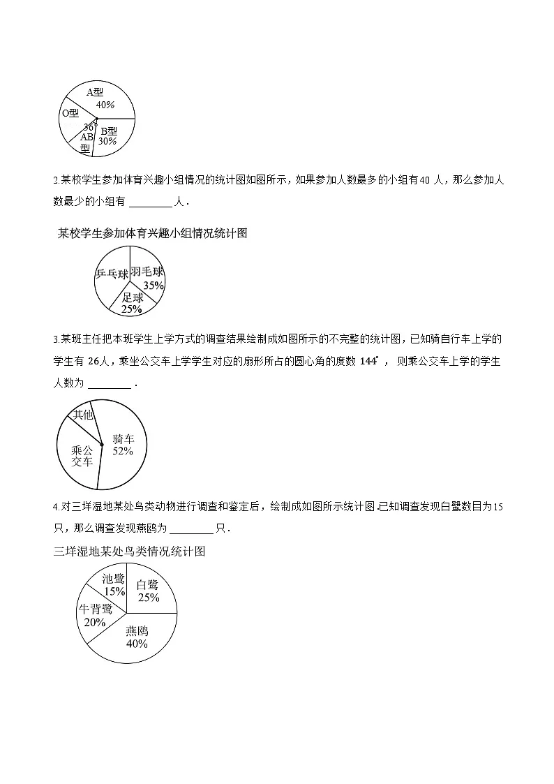 2. 扇形统计图一课一练数学华东师大版（2024）初中八年级上册第3页