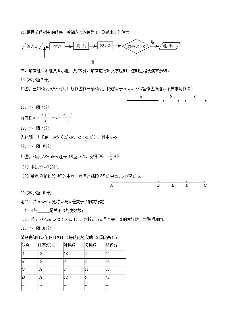 2025-2026学年广东省惠州市惠城区七年级（上）期末数学试卷-自定义类型第3页