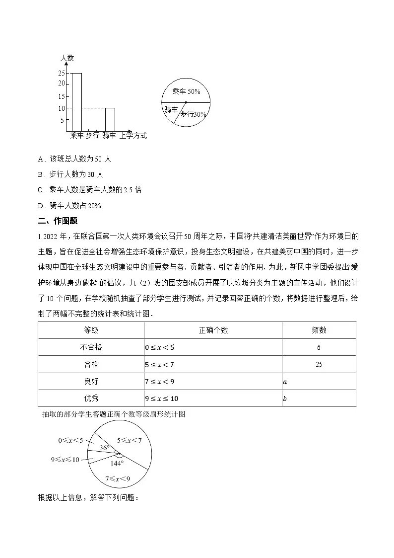 3. 容易误导读者的统计图一课一练数学华东师大版（2024）初中八年级上册第3页