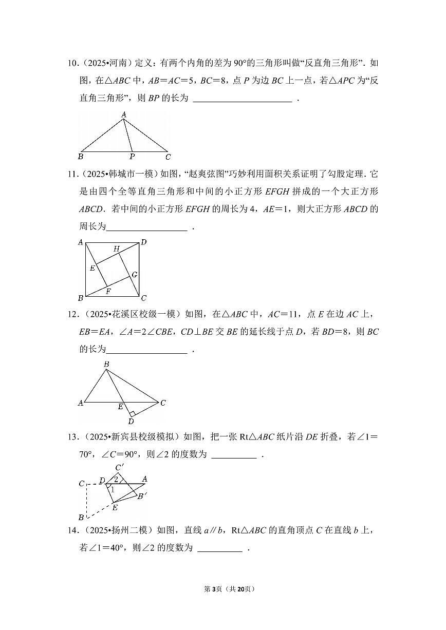 中考数学第一轮复习专题26 直角三角形（专项练习含答案）第3页