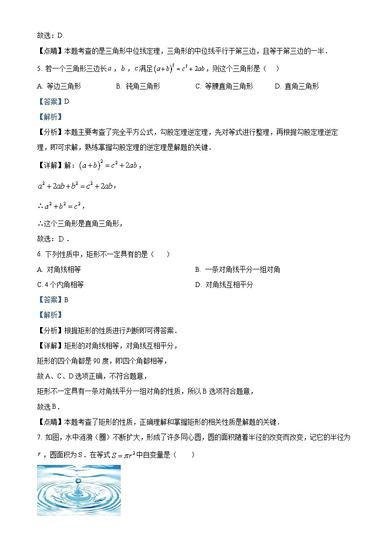 广东省珠海市夏湾中学八年级下学期数学期中考试卷 （解析版）-A4第3页